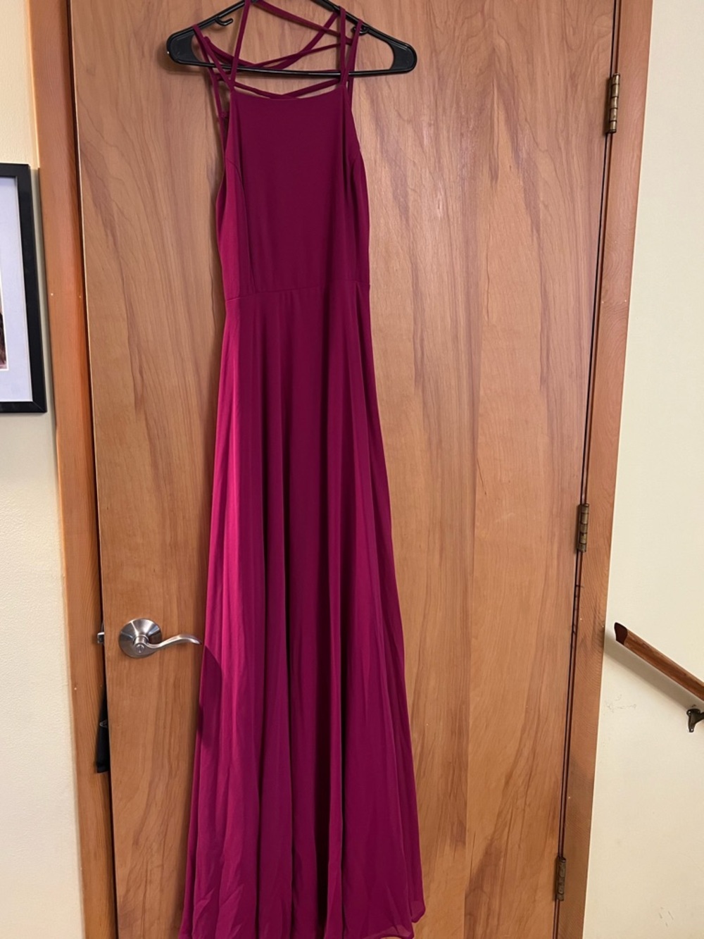 Lulu's Fuchsia Strappy Halter Maxi Dress